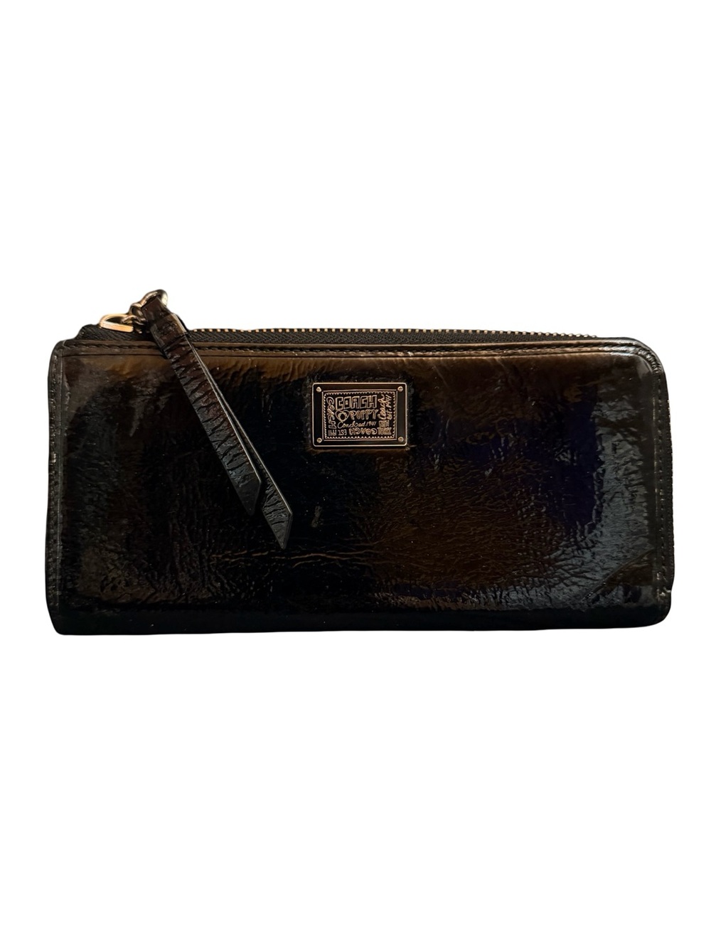 Coach Black Poppy Wristlet Clutch Wallet